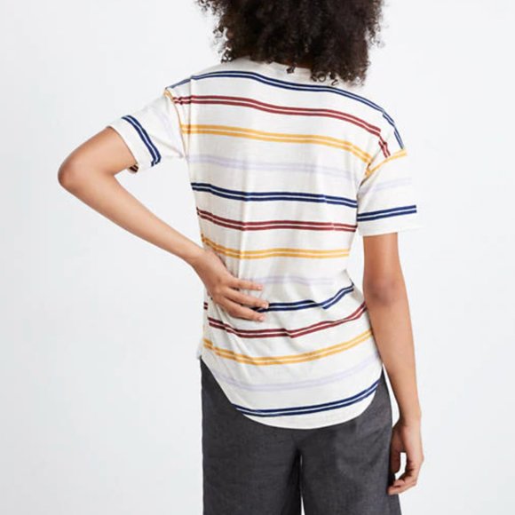 MADEWELL Whisper Crewneck Tee Joaquin Stripe - Picture 3 of 5
